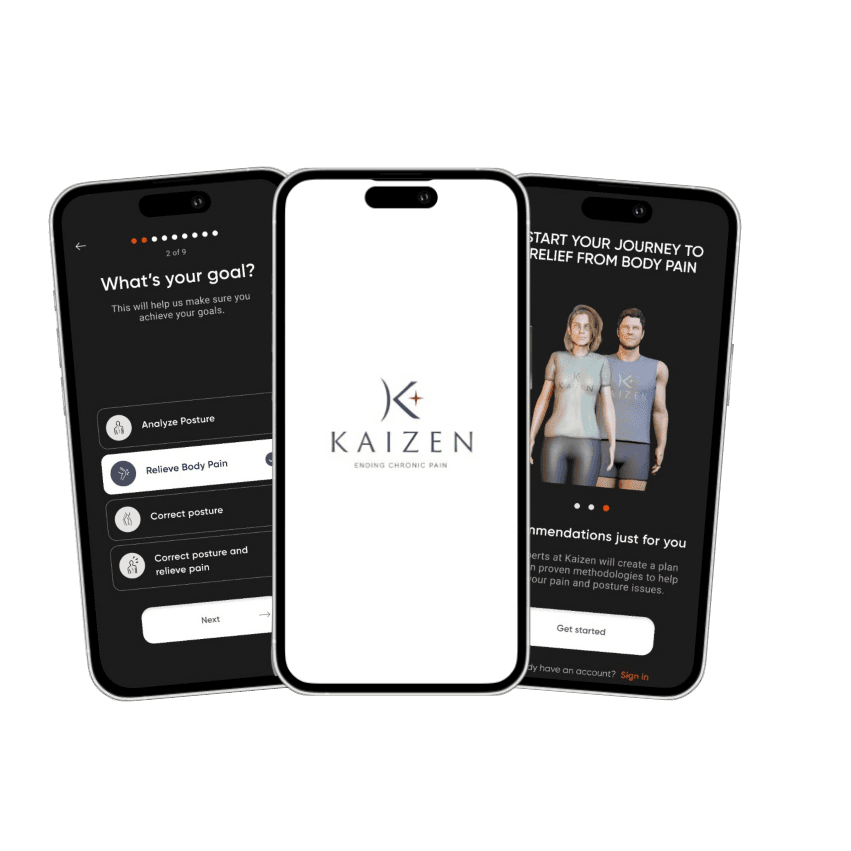 Kaizen app - onboarding, brand splash and posture journey start